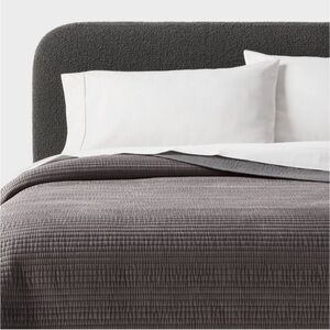 Elegant King Ruched Velvet Quilt + Shams